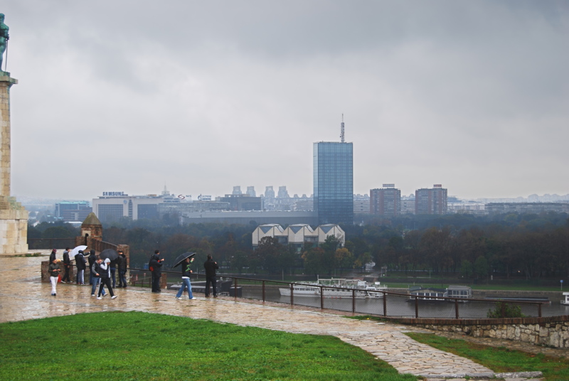 12 - Panoramic view features the Kalemegdan Fortress in Belgrade, Serbia, overlooking the confluence of the Sava and Danube rivers